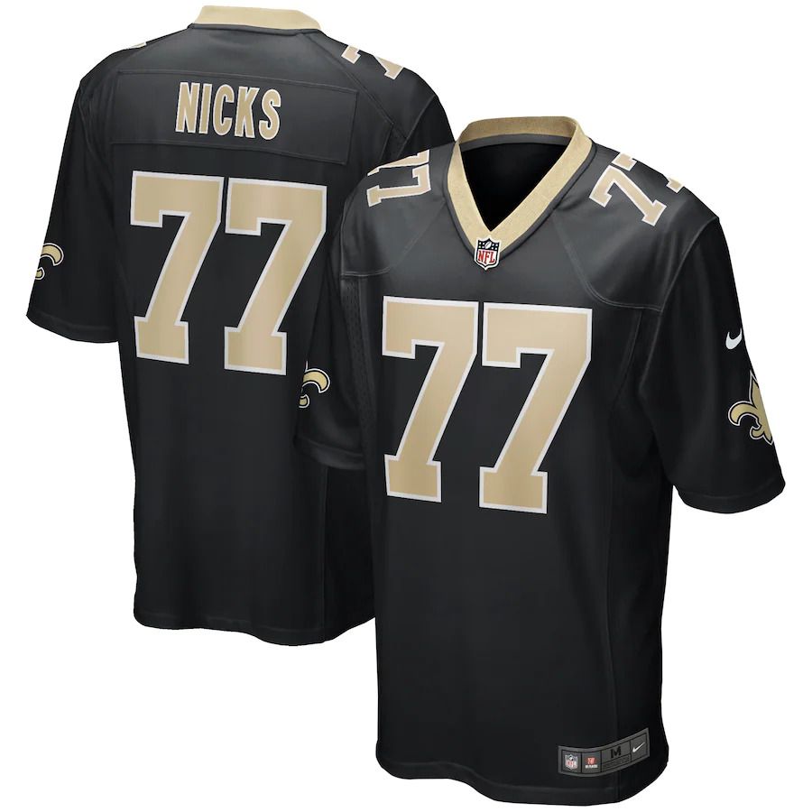 Men New Orleans Saints #77 Carl Nicks Nike Black Game Retired Player NFL Jersey